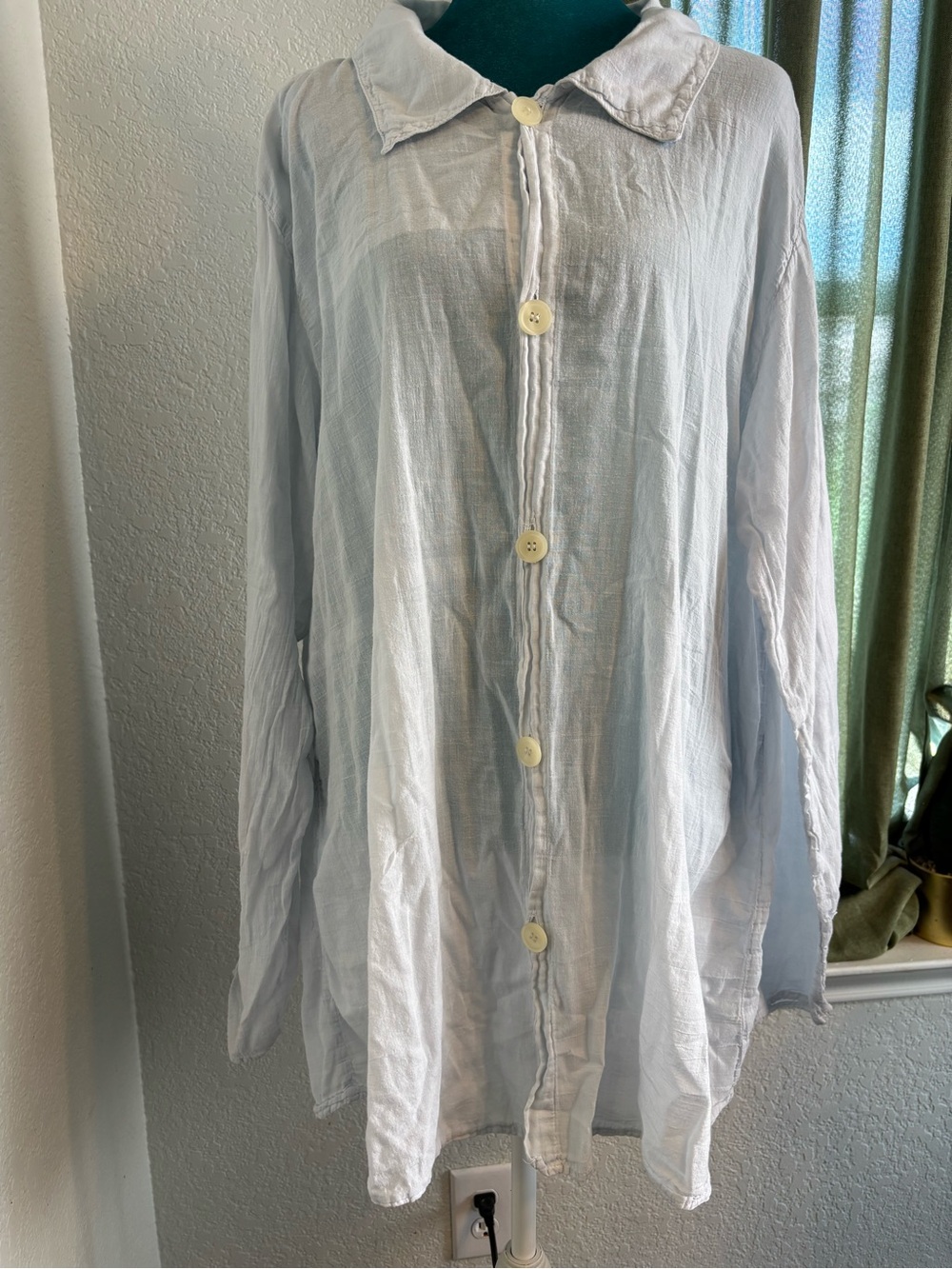CP Shades white Lightweight Button-Up shirt dress minimalist, cottagecore spot